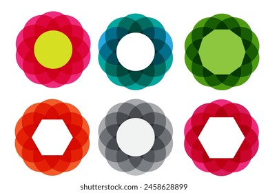 Set of Blooming Frames. Editable Clip Art.