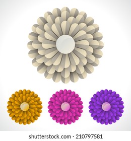 Set of blossom flower illustration