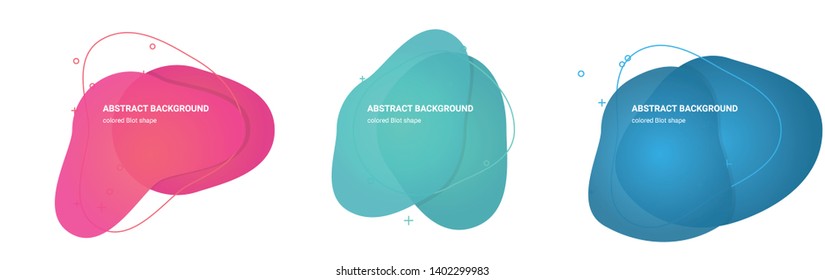 Set of Blot Gradient Elements. Set of Abstract Cloud Shaped Backgrounds for Flyers, Banners, Web Sites, Business Cards, Invitations, Gift Cards, Brochures, Landing Pages