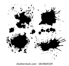 A set of blots. Grunge Design Element. Brush Strokes. Vector illustration