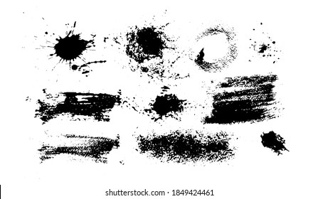 A set of blots. Grunge Design Element. Brush Strokes. Vector illustration