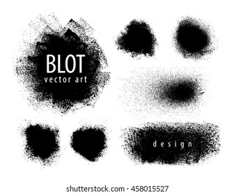 Set of blots, paint sprays, stains. Vector illustration