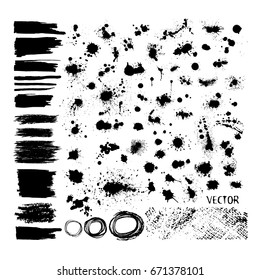 Set of blots. Vector