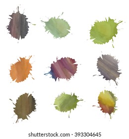 Set of blots. Vector. Watercolor.