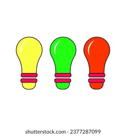 set of blub icon vector illustration template design