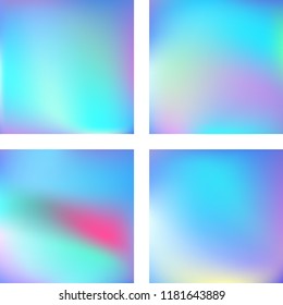 Set with blue abstract blurred backgrounds. Vector illustration. Modern geometrical backdrop. Abstract template.