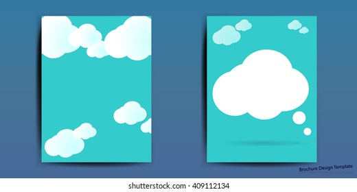 Set blue abstract flyer design with sky, brochure cover, Vector illustration