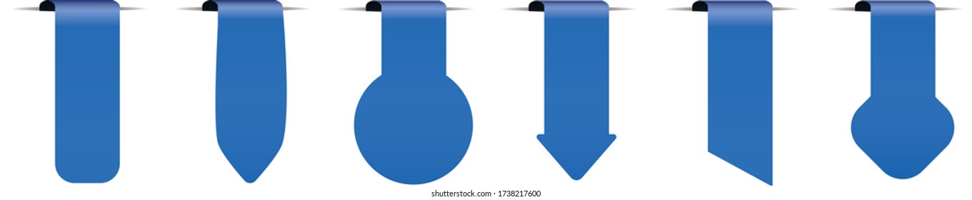 conjunto de banners de marcadores de flecha azul para cualquier texto sobre fondo blanco