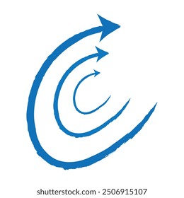 Set of blue arrow icons, pointing up, down. Blue Arrow. Long arrow icon set. Eps 10.