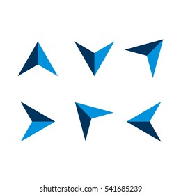 set Blue Arrow Navigation Logo Template Illustration Design. Vector EPS 10.