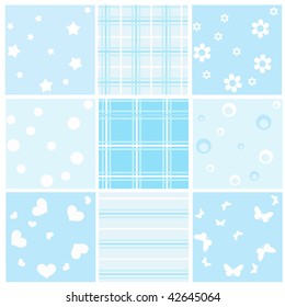 Set blue baby seamless. Vector  illustration.
