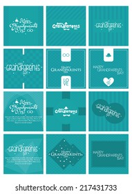 a set of blue backgrounds with white text for grandparents' day