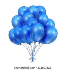 Set Blue Balloons Isolated On White Stock Vector (Royalty Free ...