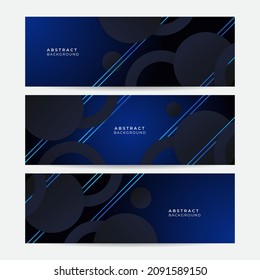 Conjunto de fondo azul del cartel. Moderno gradiente abstracto de fondo de banner azul marino oscuro con fondo dinámico. ilustración de Vector de red tecnológica.