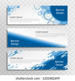 A set of blue banner templates designed for the web and various headlines are available in three different designs.