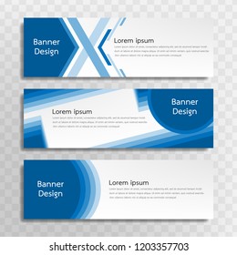 A set of blue banner templates designed for the web and various headlines are available in three different designs.
