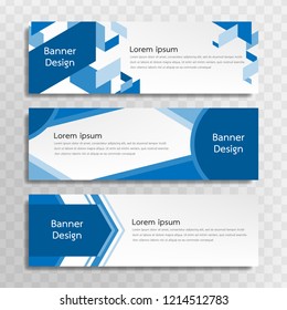 A set of blue banner templates designed for the web and various headlines are available in three different designs.