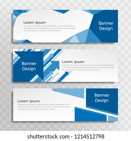 A set of blue banner templates designed for the web and various headlines are available in three different designs.