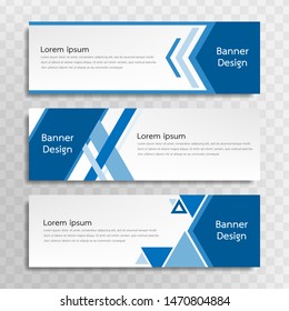 A set of blue banner templates designed for the web and various headlines are available in three different designs.