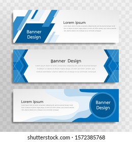 A set of blue banner templates designed for the web and various headlines are available in three different designs.
