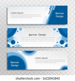 A set of blue banner templates designed for the web and various headlines are available in three different designs.