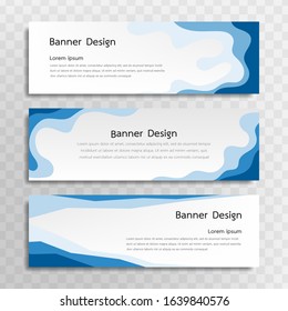 A set of blue banner templates designed for the web and various headlines are available in three different designs.