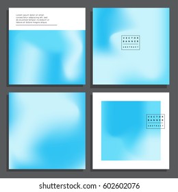 Set of blue banners with abstract background, fluid colors. Vector design for banner, cover, brochure, wallpaper, invitation card