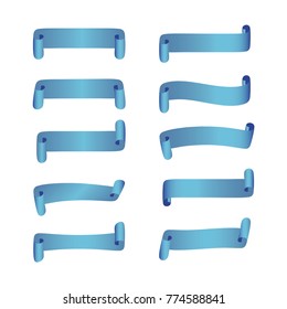 Set of blue banners made in vector. Unique art design shapes for logo, brand and other kind of your design.
