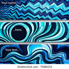 Set of blue banners with space for Your text