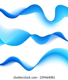 Set of blue blend abstract waves