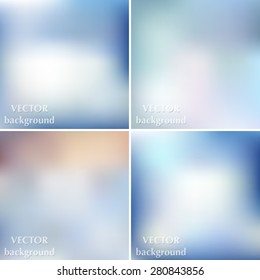 Set of blue blurred smooth winter backgrounds EPS10. For mobile app, book cover, booklet, poster, web sites, annual reports. blue