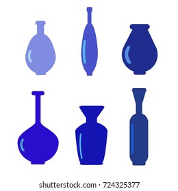 Set blue bottles.