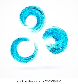 Set of blue Business Abstract Circle icon. vector logo design template for Corporate, Media, Technology style.