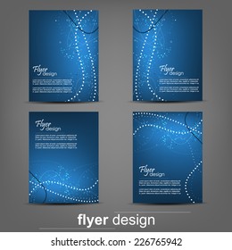 Set of blue business flyer template, corporate banner, brochure or cover design collection/can be used for print or presentation, design with place for your content or creative editing