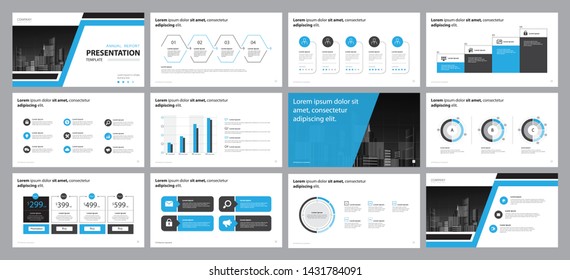 Blue Presentation Templates Infographics Elements Background Stock ...