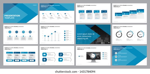 set blue business presentation backgrounds design template and page layout design for brochure ,book , magazine,annual report and company profile , with infographic timeline elements design concept