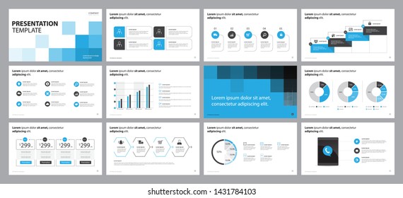 set blue business presentation backgrounds design template and page layout design for brochure ,book , magazine,annual report and company profile , with infographic timeline elements design concept