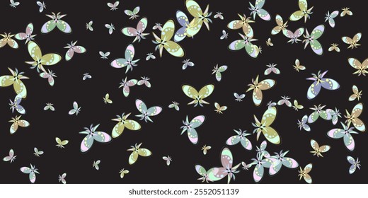 set of blue butterflies isolated on white background Spring and summer insects vector illustration