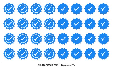 Beregn At opdage spor Set Blue Check Mark Badge Icons Stock Vector (Royalty Free) 1667696899