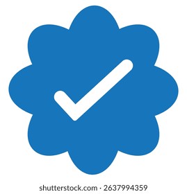 Set of blue check mark badge icons. Profile verification icons design eps 10 
