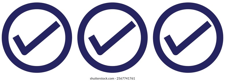 set of blue checkmark icon. correct, accept checkmark icons. tick marks icon set. approved symbol. vector isolated eps 10.