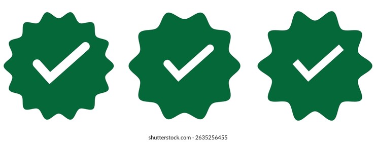 Set of blue checkmarks. Blue tick Facebook, Instagram, Twitter. Profile verification icon. design eps 10 