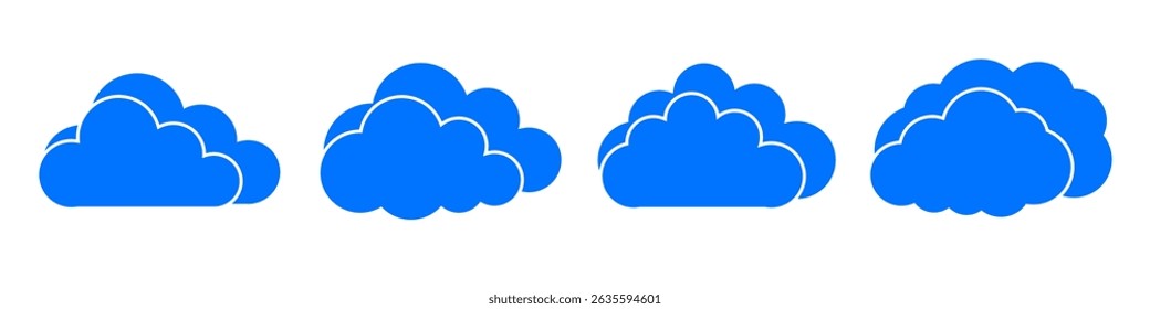 Set blue clouds icon – Vector de stock