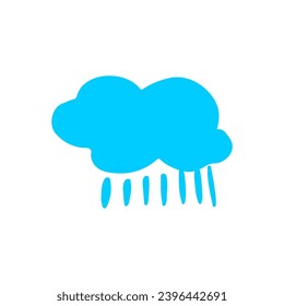 set of blue clouds with rain vector rain