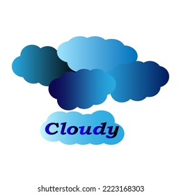 set with blue clouds. Blue sky vector. Cute summer wallpaper. Vector illustration. Stock image. 