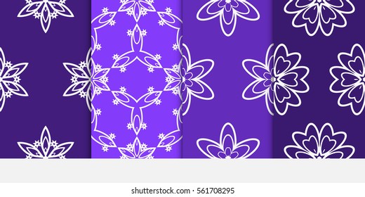 set of blue color decorative floral ornament. modern pattern. seamless vector illustration. for interior design, textile, wallpaper, fabric, decor