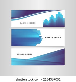 set of blue color geometric abstract modern background design templates for business banners. in vector format eps 10