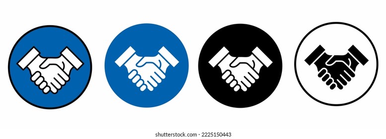 Conjunto de líneas de apretón de manos de color azul. vector de existencias