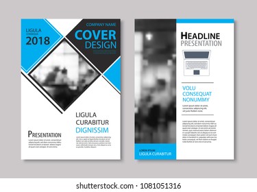 Conjunto de capa azul e folheto de layout, folheto, cartaz, relatório anual, modelos de design. Use para livro de negócios, revista, apresentação, portfólio, plano de fundo corporativo. 