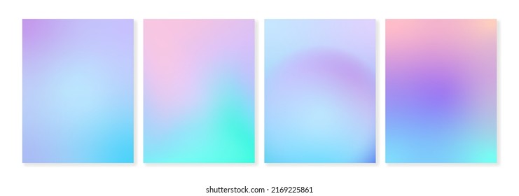 Set of blue, cyano and pink gradient backgrounds. For covers, wallpapers, branding, social media, overlays and more. For web and print.